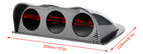 Triple Dash Gauge Pod De Fibra De Carbono Con 3 Orificios