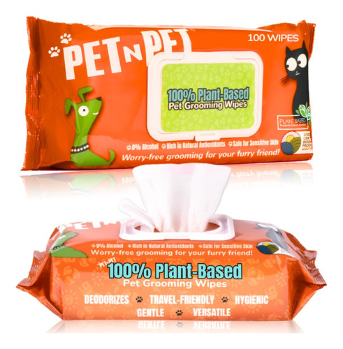 Pet N Pet Toallitas Para Perros 100 % A Base De Plantas Para