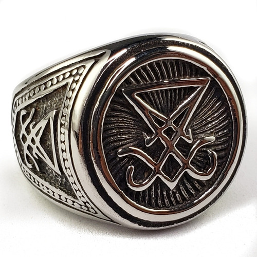 Anillo Baphomet Acero Inoxidable Satanás Calavera +tallas