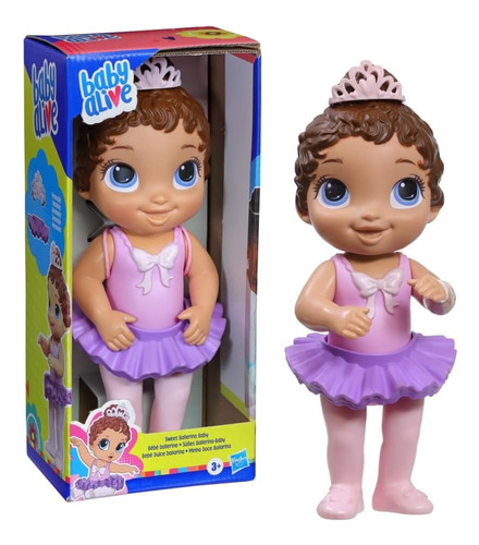 Hasbro, Baby Alive, Bebé Dulce Bailarina  Cabello Castaño,