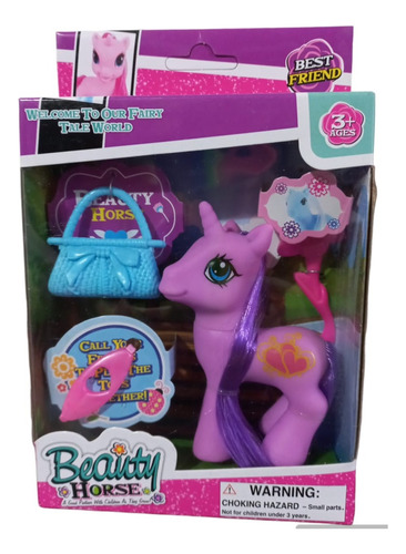 Pony Unicornio Para Peinar Con Accesorios Lila