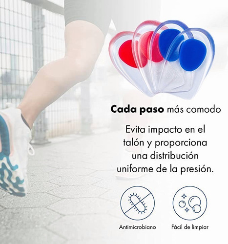 Imagen 7 de 10 de 2 Pares Plantillas Ortopedicas Taloneras Silicona Fascitis