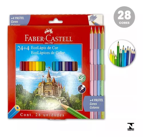 Lápis de Cor 24 Cores + 4 Pastel Faber Castell