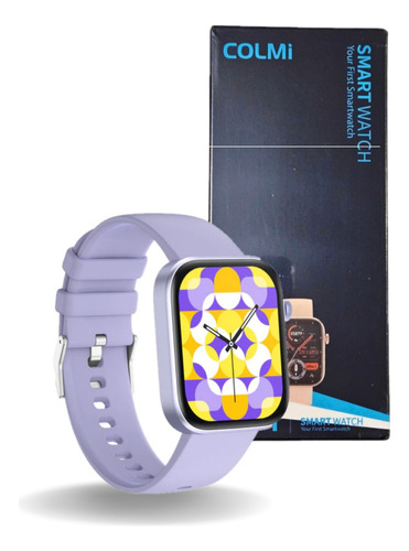 Smartwatch Colmi P71 Relógio Inteligente Bluetooth Chamada Caixa Violeta Pulseira Violeta Bisel Gold Desenho Da Pulseira Sport