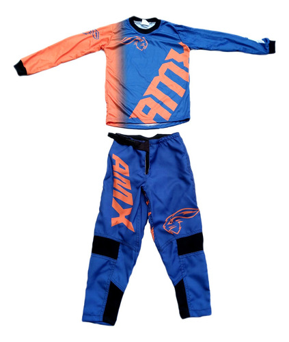 Calça + Camisa Amx Infantil Extreme Azul Laranja Tamanho 4