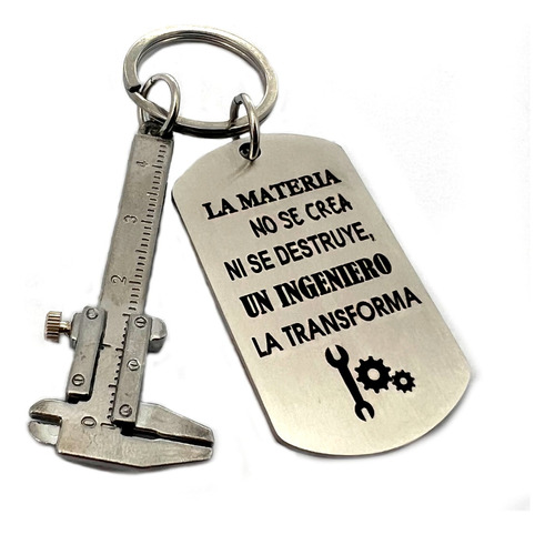 Llavero Con Frase Ingeniero Con Mini Vernier