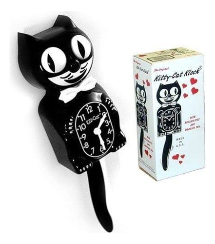 Nuevo Kit De Reloj De Pared Cat Klock Classic, Negro, 12,75