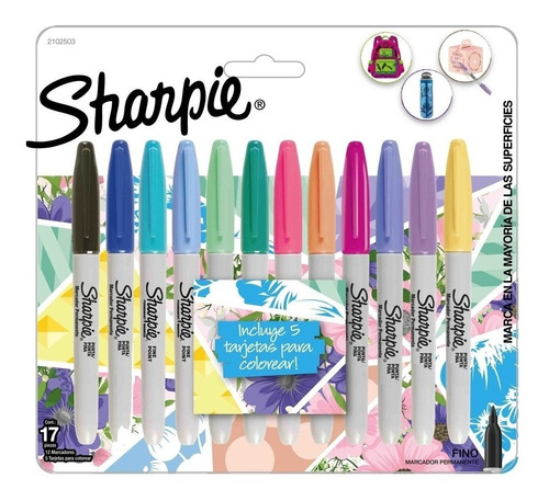 Pack Marcadores Sharpie X 12 Colores Pastel Original Nuevo