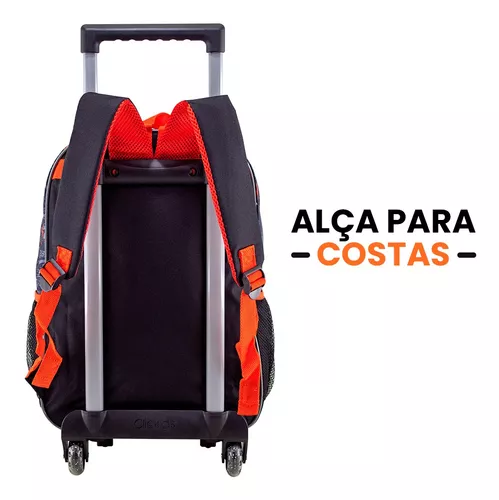 Mochila Infantil Menino Escolar Costas Carros Corrida Grande Cor