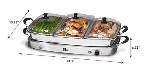 Elite Gourmet Ewm-6122 maximatic Servidor Doble Tipo Buffet
