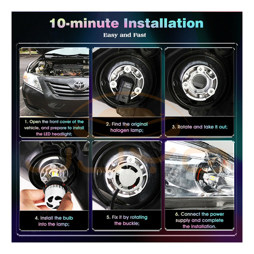 For Ford F150 1992-2003 Kit De Faros Led De Haz Alto/bajo