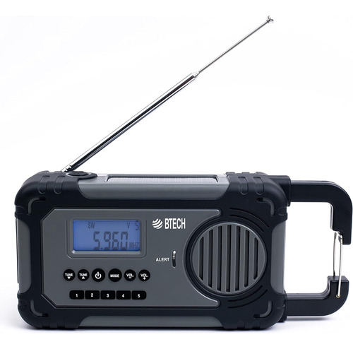 Btech Er-v1 Radio Portátil De Manivela Solar De Emergencia, 