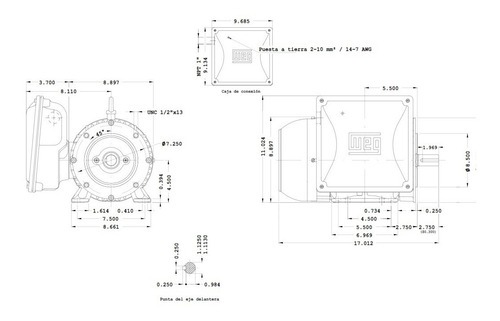 Imagen 4 de 10 de Motor Eléctrico Weg 5 Hp 220v Bifasico Brida C 1750rpm Baja