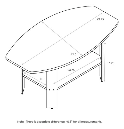 Mesa De Centro Diseño Simple Nogal Oscuro