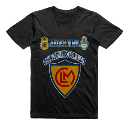 Remera Infantil Negra Club Leonardo Murialdo Villanueva