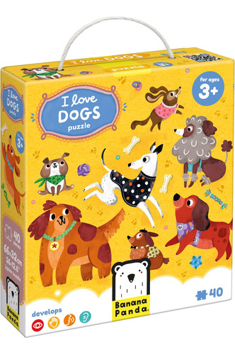 I Love Dogs Kids Floor Puzzle - Incluye 40 Piezas Grandes De