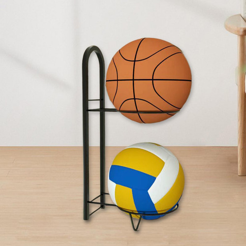 Estante De Exhibición De Baloncesto De 2 Capas, Negro