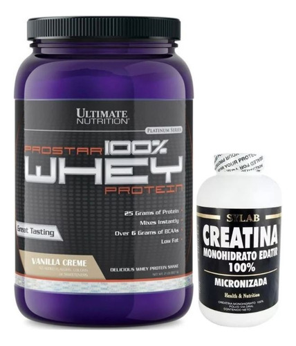 Prostar 100% Whey Ultimate 2lb + Creatina Sylab 300g