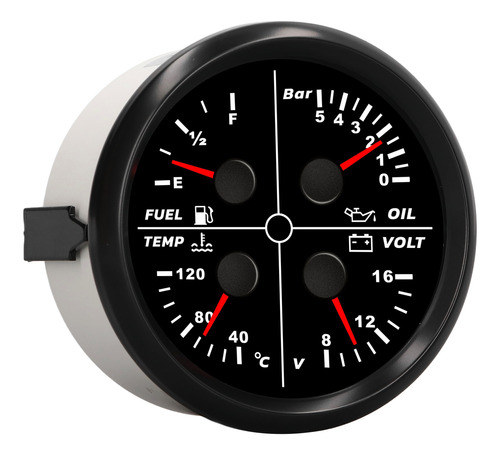 Medidor Multifunción 4 En 1, 85 Mm, Nivel De Combustible Y P