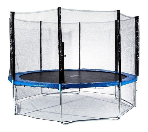 Cama elástica Kidscool Premium TX-B6285-14 con diámetro de 4.27 m, color del cobertor de resortes azul y lona negra