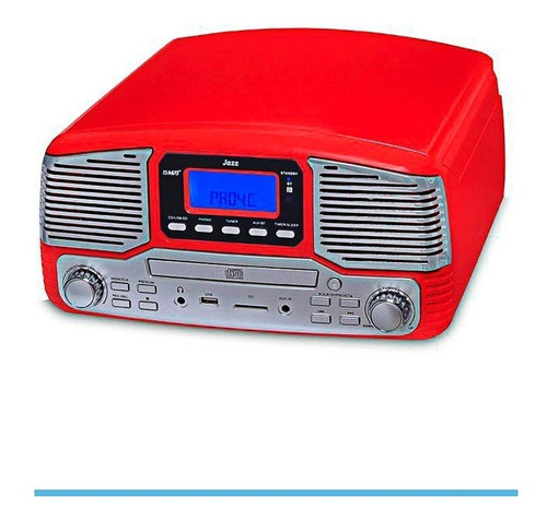 Vitrola Toca-discos Raveo Jazz Vermelho Com Usb E Bluetooth