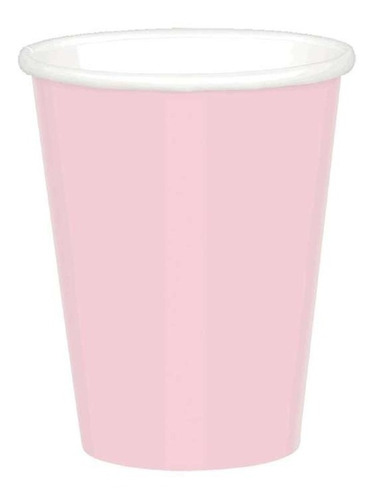 20 Vasos Carton Rosa Pastel 9oz Bebidas Frias Calientes Am