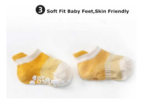 5 Pares De Calcetines Antiderrapantes Para Bebés Niños
