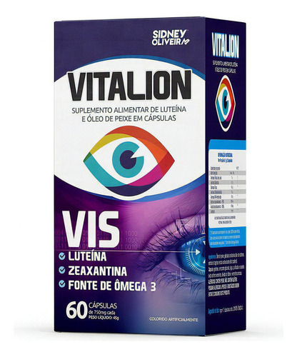 Vitalion Vis Luteína E Zeaxantina Com Ômega 3 60 Cápsulas Sabor Sem Sabor