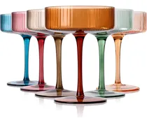 Comprar Juego De 6 Copas Cupé Art Deco Vintage De 9 Oz | Copas De Ma