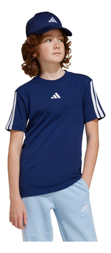 Remera Adidas Casual Essentials Niños Azul Jd6490