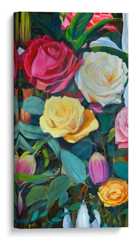 comprar Canvas Lab Cuadro Tríptico De Flores Barroco Ii 120x240