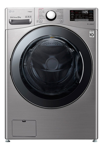 Imagen 2 de 4 de Lavadora LG 22kg Cromada Carga Frontal Direct Drive Thinq