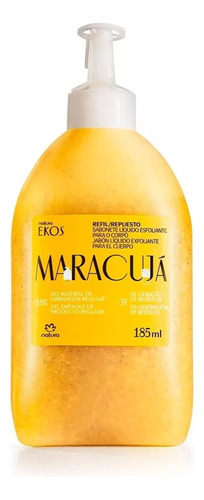 Repuesto Jabon Liquido Exfoliante Maracuya Ekos Natura 185ml