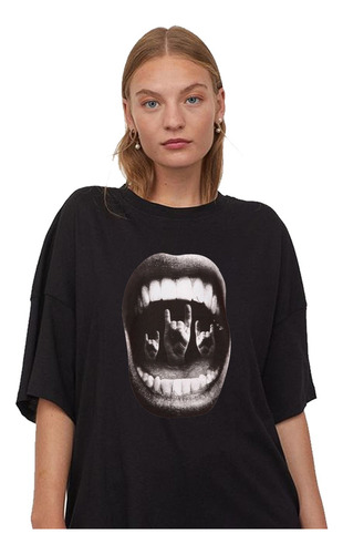 Remera Boca Mouth Rock Aesthetic Unisex Algodón Personaliza