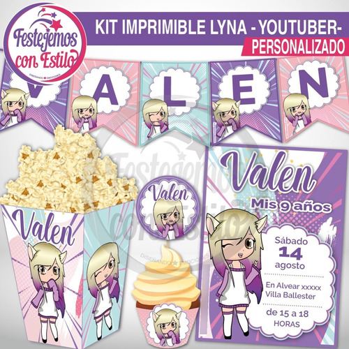 Kit Imprimible Personalizado Candy Y Deco Lyna Youtuber