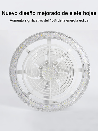 Lámpara Con Ventilador Techo 7 Aspas 150w Con Luz 3 Colores