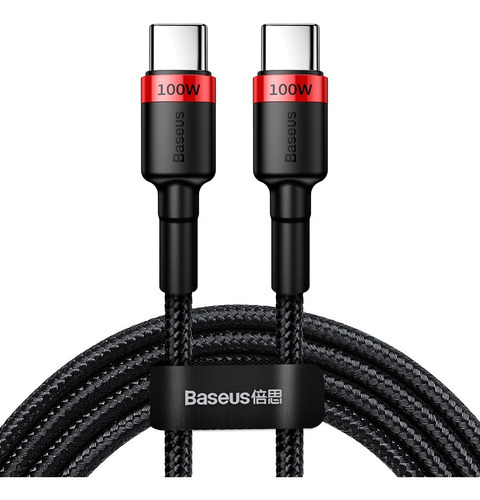 Cable Tipo-c 100w Carga Rapida 2m Negro/rojo Baseus