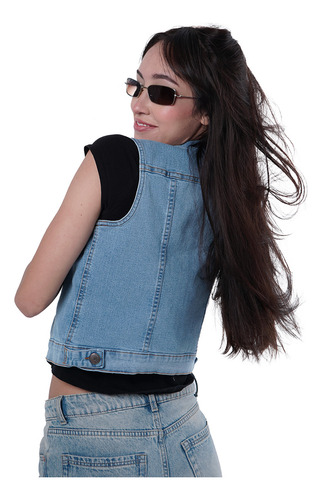 Chaleco Dama Básico Con Carteras