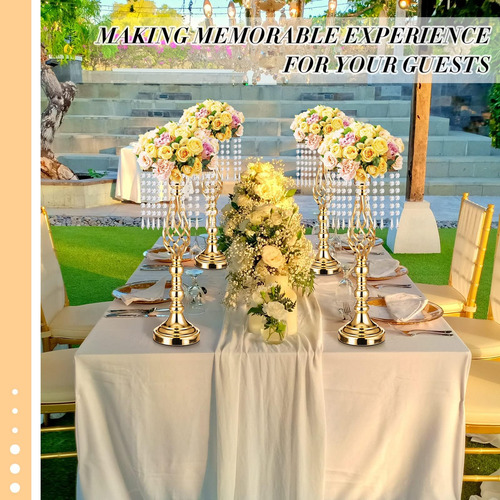 12 Piezas De Centros De Mesa De Boda Dorados Para Mesa, Sopo