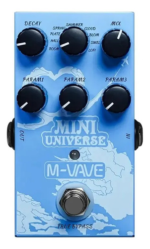 Pedal de Efeito M-Vave Mini Universe Reverb com 9 Tipos para Guitarra
