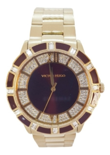 Relógio Feminino Dourado Victor Hugo 