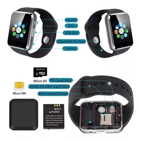 Reloj Inteligente Smart Watch A1 Conectividad Bluetooth SIM SD