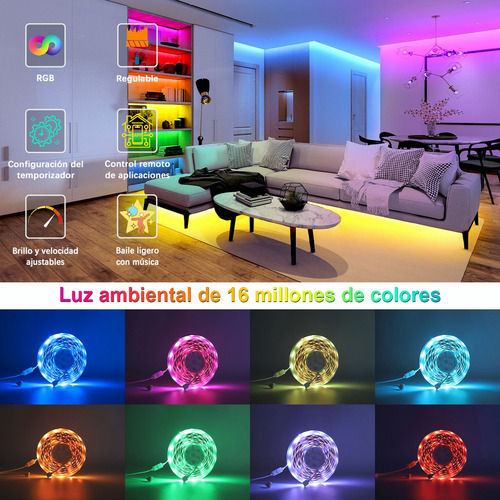 . Tira De Luces Led Bluetooth 30m Rgb Luces Led For Cuarto