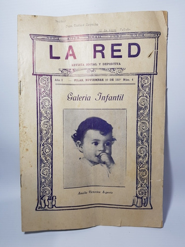 Antiguo Fútbol Revista La Red 1934 Pilar Arg Única Mag 56573