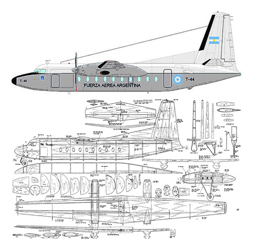 Plano Rc Fokker F-27 Env: 1219mm / (envío X E-mail)