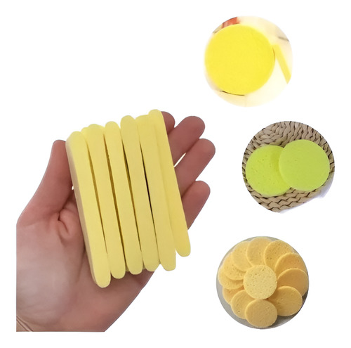 Pack 12 Esponja Facial Celulosa Comprimida Maquillaje Chivey