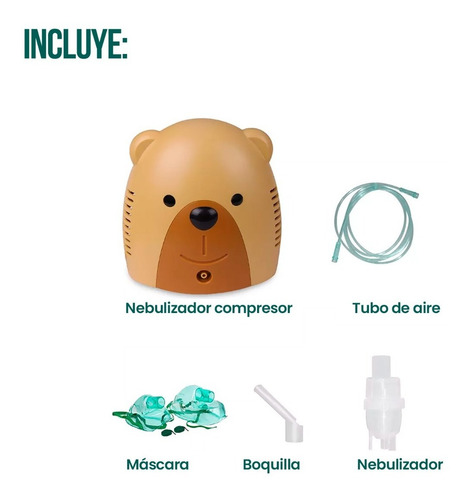 Nebulizador De Compresor Pediatrico/infantil Con Accesorios