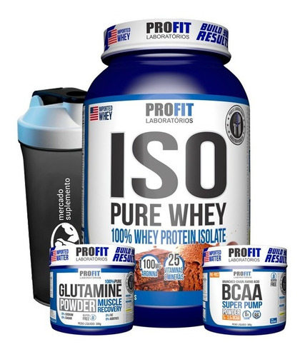 Whey 100% Isolado 907g + Bcaa Pó 300g + Glutamina 300g + Coq