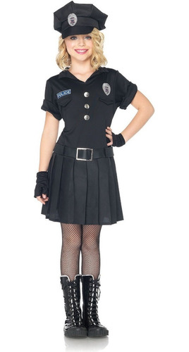 Disfraz Para Niña De Policía Talla Large(10-12)- Halloween