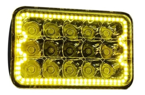 Unidad  Faro Led De 15 Leds Con Aro Ámbar De 5 Pulgadas